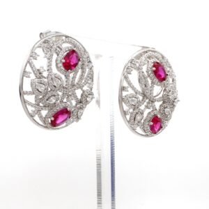 Round Ruby Mystry – Signature Earrings by Nirelle