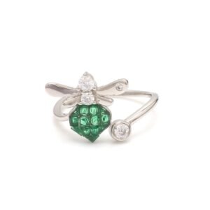 Nirelle Green Bouquet Sterling Silver Ring – Elegant Floral Design